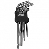 Набор ключей торцовых изогнутых TORX 9 предметов (T10-T50) AVS TXL-9