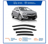 Дефлекторы Hyundai i30 II (GD) 2012-2016/хетчбек/  Voron Glass серия CORSAR накладны