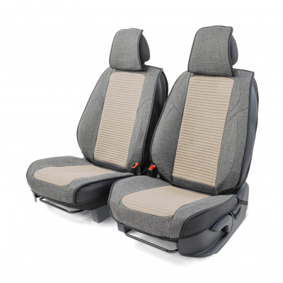 Каркасные 3D накидки на передние сиденья Car Performance, 2 шт. материал fiberfl  CUS-3024 D.GY/L.GY