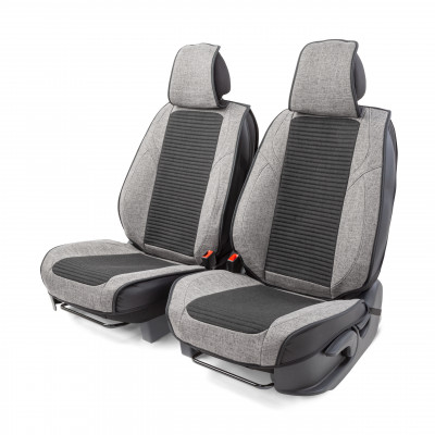 Каркасные накидки на передние сиденья Car Performance, 2 шт. материал Экокожа,CUS-2072 BK/GY