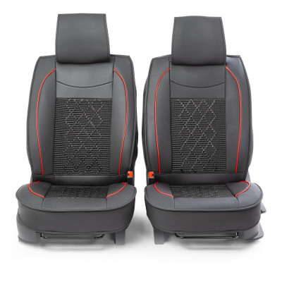 Каркасные накидки на передние сиденья Car Performance, 2 шт. материал Экокожа, центра CUS-2092 BK/BK