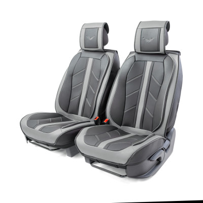 Каркасные 3D накидки на передние сиденья Car Performance, 2 шт. материал плотная эко  CUS-3012 BK/GY