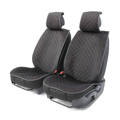 Накидки на передние сиденья Car Performance, 2 шт. материал алькантара,	CUS-1012 BK/RD