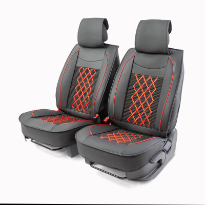 Каркасные накидки на передние сиденья Car Performance, 2 шт. материал Экокожа, центра CUS-2092 BK/RD