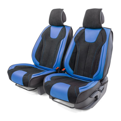 Каркасные 3D накидки на передние сиденья Car Performance, 2 шт. материал экокожа и ал CUS-3034 BK/BL