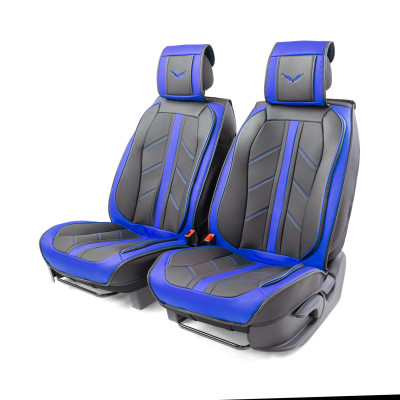 Каркасные 3D накидки на передние сиденья Car Performance, 2 шт. материал плотная эко  CUS-3012 BK/BL