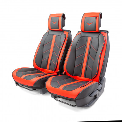 Каркасные 3D накидки на передние сиденья Car Performance, 2 шт. материал плотная эко  CUS-3012 BK/RD
