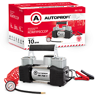 Компрессор воздушный AUTOPROFI"SILVER"AK-750 75 л./мин.12V/30A,300W,шланг 5м., шнур пит 5м.
