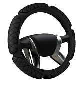 Оплетка на руль AZARD X-SPONGE экокожа перфорированная со стеганными вставками, M /черный/