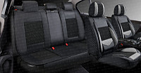 Накидки 5D PSV Volt (Черно-Серый), комплект на весь салон, экокожа +  льняное плетение