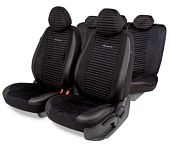 Чехлы AUTOPROFI Premium,Modena. Алькантара, паттерн-велюр, премиальная экок, черный (MOD-1107 BK/BK)