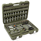 Набор инструмента  ДЕЛО ТЕХНИКИ  головки двенадцатигранные 1/4", 1/2" с принадлежностями, 108 предм.