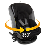 Удерживающее устройство для детей ZLATEK "Cruiser ISOFIX", гр. 0+I/II/III, черно-серый люкс (на 360°