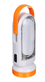 ЕРМАК Фонарь аккумуляторный 2-в-1 17+0,5Вт LED, шнур 220В, солнечн. батарея, пластик, 14,5x5,5см