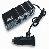 Разветвитель прикуривателя AVS 12/24 (на 3 выхода+USB) CS314U