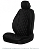 Чехлы VW Polo (2010-н.в.) 2/3, седан "Орегон РОМБ" ЧЕРНЫЙ; экокожа ПТР