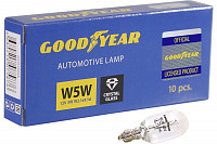 Лампа (светодиод) накаливания автомобильная Goodyear W5W 12V 5W W2.1x9.5d (коробка: 10шт.) Продажа по1 шт.