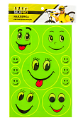 SILAPRO Наклейка светоотражающая "С улыбкой" d8;6;2см, ПВХ, 11шт