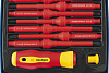 Отвертка Сибртех со сменными жалами (диэлектрическая до 1000 V) 9 предметов CrV