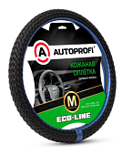 Оплётка руля, серия Eco-Line, премиальная экокожа, полностью плетёная, чёрн./синий, разм. М