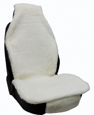 301-18 Накидка на сиденье меховая натуральная шерсть белая (48570)