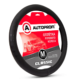 Оплётка руля, серия Classic, стандартная экокожа с объемным тиснением, черн./узор 1, разм. М