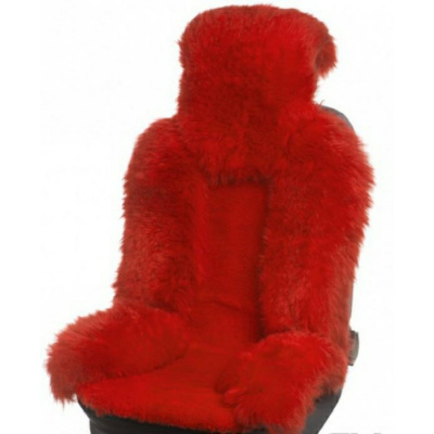Накидка на сиденье меховая "PSV" Jolly Premium (натуральная овчина) красный 140*50 1шт АКЦИЯ!!