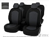Чехлы Skoda Rapid 2012-> дел. черно-серая экокожа *Оригинал*PSV