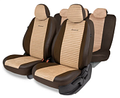 Чехлы AUTOPROFI Premium,Modena. Алькантара, паттерн-велюр, прем.экок, коричн/беж (MOD-1107 BR/BE)