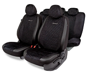 Чехлы на автомобильные сидения AUTOPROFI Premium, Verossa. Паттерн велюр, премиальная экокожа, черн/т.серый (VRS-1107 BK/D.K)