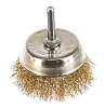Корщетка-насадка для дрели чашеобразная мягк.63мм,хвост 6мм,латун.волн.проволок.Sturm!/5240902 