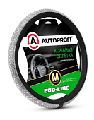 Оплётка руля, серия Eco-Line, премиальная экокожа, в стиле "Swarovski", чёрн./белый, разм. М