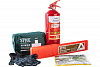 Набор автомобилиста "Техосмотр", ГОСТ(Знак+Аптечка+Огнетуш.ОП2+Жилет светоотражающий+Перчатки),STVOL