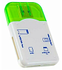 Perfeo Card Reade картридер SD/MMC+Micro SD+MS+M2 (PF-VI-R010 Green) зеленый
