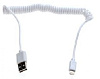 Дата-кабель/OltraMax/USB - 8-pin для Apple/i5/i6/пружина/белый/1.5М/ OM-K-00040