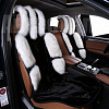 Накидка на сидения "АВТОПИЛОТ" Искусственный мех лисы 2шт  чер+бел (Пушистые)