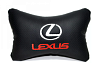 Подушка автомобильная на подголовник, косточка, LEXUS ортопедическая. эко-кожа в индив. упаковке