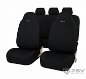 Чехлы на автомобильные сидения "PSV" GTL Apex (Черный/Отстрочка синяя)