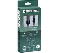 Кабель CARLINE USB - Lightning тканевая оплетка 1 метр ,2.1 Ампера 