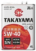 TAKAYAMA SAE 5w40 API SN/CF ACEA A3/B4 кан. 4 л.(железная канистра)