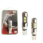 Светодиод AVS T106 T10/белый/(W2,1x9,5d) 10 SMD 2835 12-24V,блистер 2 шт. (белый)