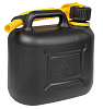 Канистра 5л для топлива пластиковая, с лейкой / черная ARNEZI A1006321