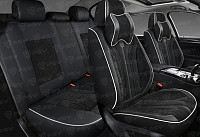 Накидки 5D PSV Grand (Черный/Отстрочка белая), комплект на весь салон