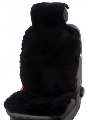 Накидка на сиденье меховая PSV Jolly Lux 145*55 (натуральная овчина) Тем.Серый 1шт.АКЦИЯ!!