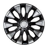 LW1640-4L Колпаки на колеса 16" серебристо-черные с карбоновым покрытием Волтек микс (4шт)