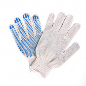 Перчатки (3х-ниток) белые с синими точками ( В НАЛИЧИИ )