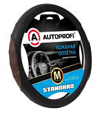 Оплётка руля со скосом, серия Standard, натуральная кожа категории «Стандарт», перф SL2502DBKCOFFEM