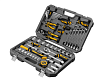 Набор инструментов, Denzel 64 предмета 1/2", 1/4", CrV, S2, пластиковый кейс,