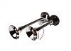 Сигнал звуковой SKYWAY 019 2 рожка L=290/220мм 12/24V 120dB пневмат.(металл, хром,с клапаном) 10А