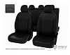 Чехлы Hyundai Solaris II/Kia Rio IV 2017-> Sedan, Comfort/Prestige черный/отстрочка черная, экокожа 